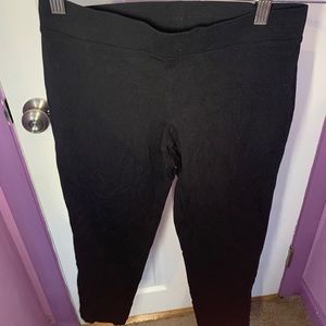 Plain black crop leggings